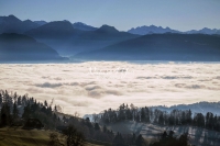 Nature Photography; Art; Landscape; Mountains; Rocks; Clouds; Fog, Switzerland; Zurich; Zurich sea; winter