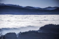 Nature Photography; Art; Landscape; Mountains; Rocks; Clouds; Fog, Switzerland; Zurich; Zurich sea; winter