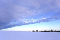 Winter Scene: Striation clouds at sunset in the countryside of Bavaria