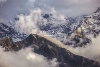 Nature Photography; Art; Landscape; Mountains; Rocks; Clouds; Fog, Switzerland; Glarus; winter